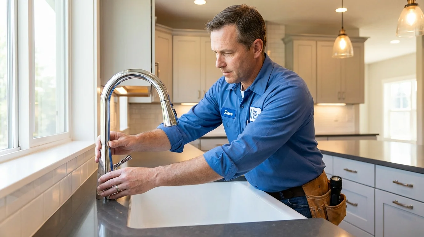 Kitchen faucet installation by Johns Plumbing LLC in Ashby