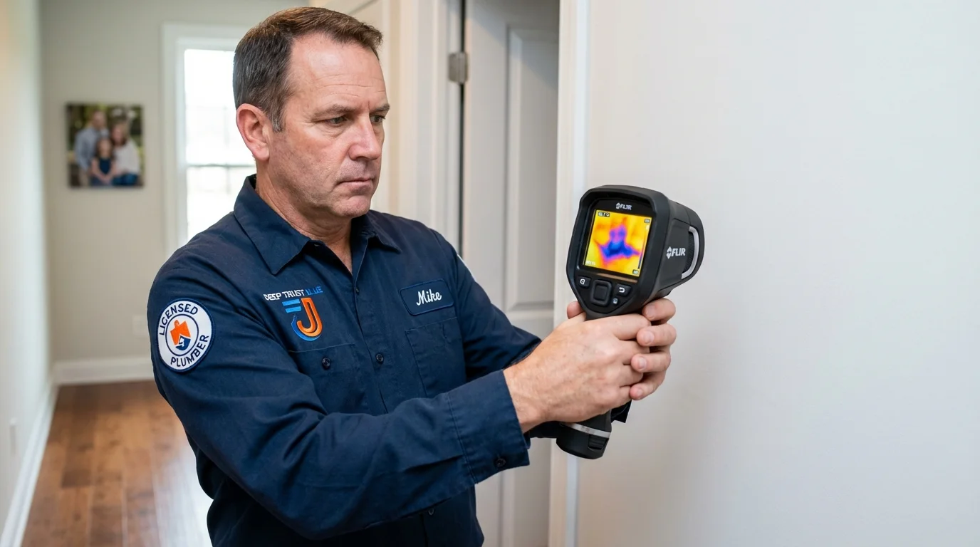 Thermal imaging leak detection by Johns Plumbing LLC in Ashby