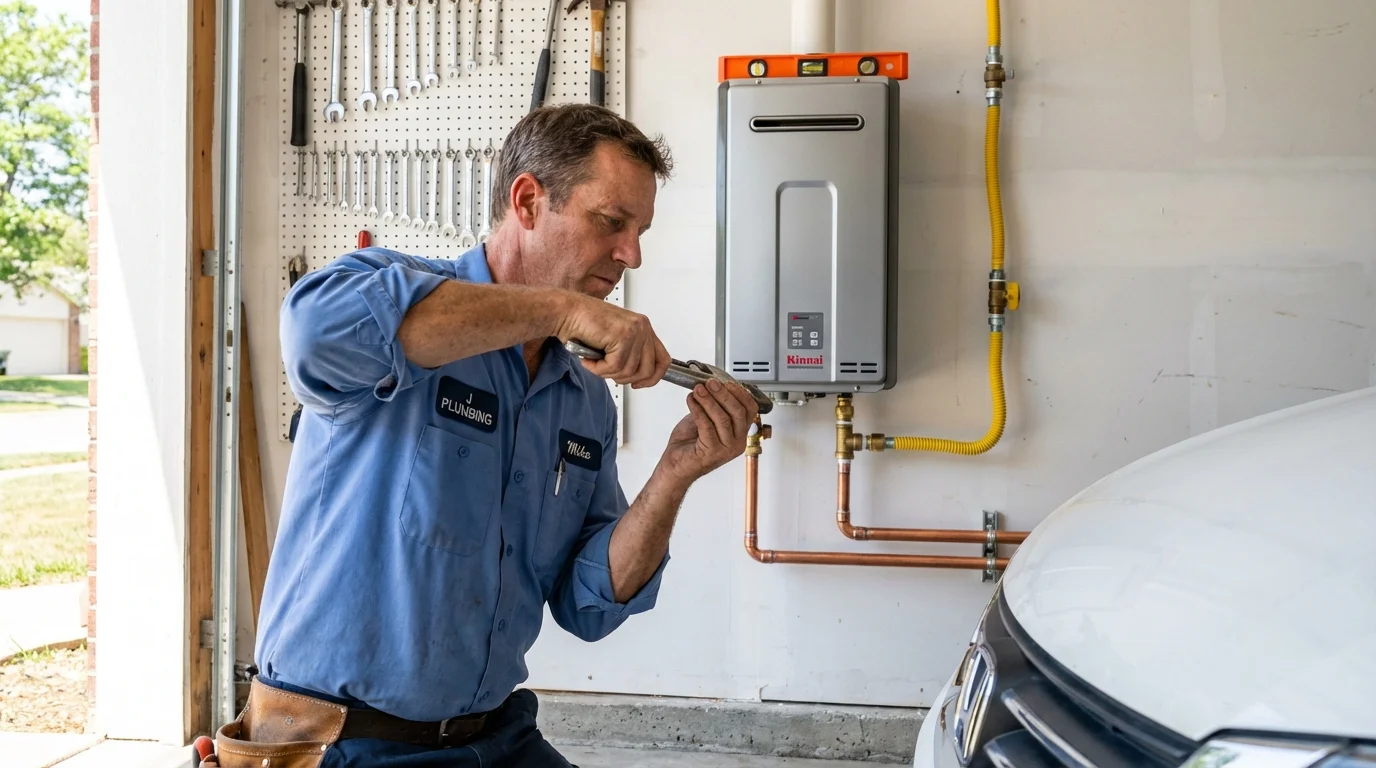 Tankless water heater installation by a Johns Plumbing LLC plumber in Ashby